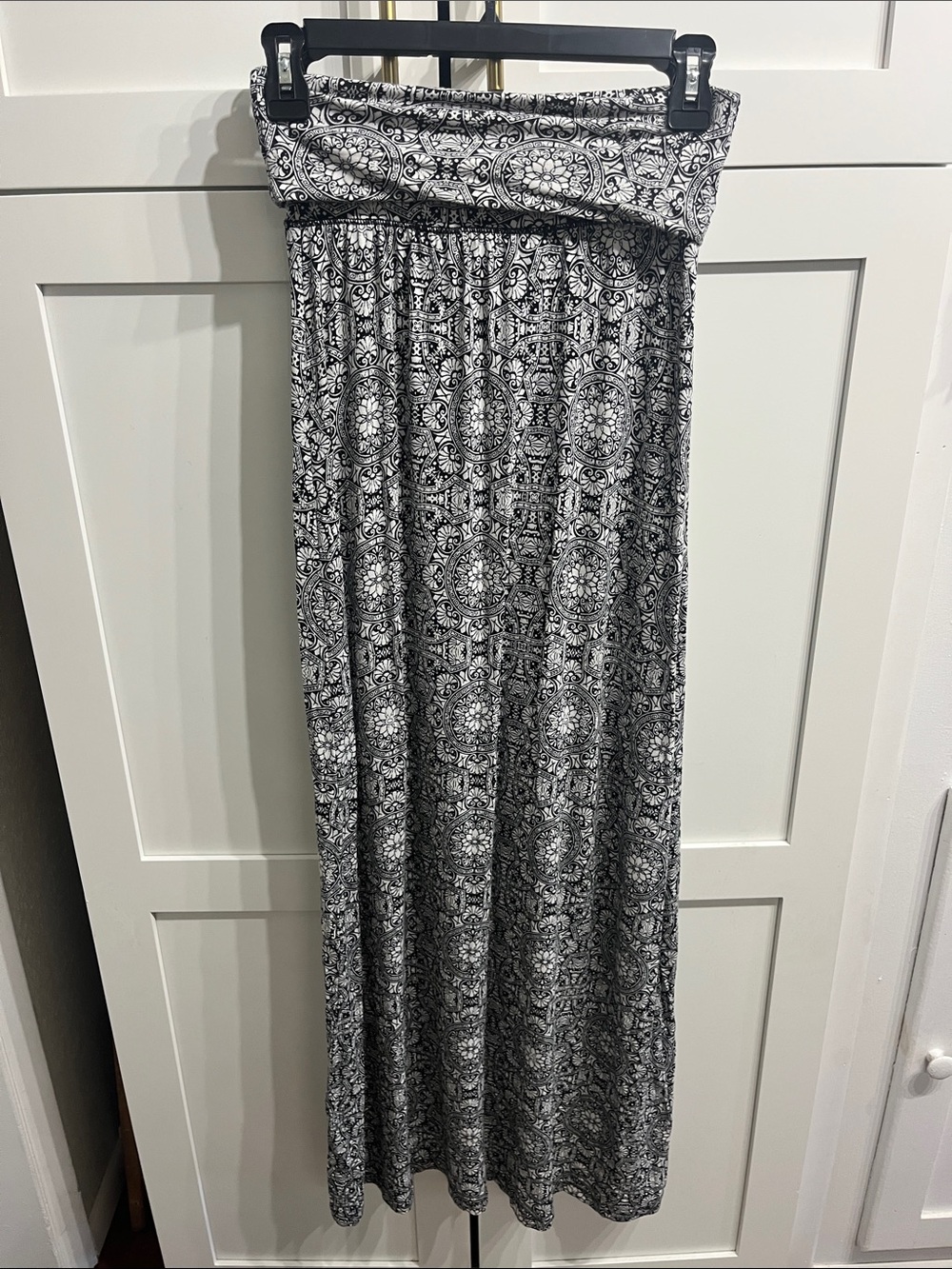 Cynthia Rowley Black and White Printed Maxi Skirt